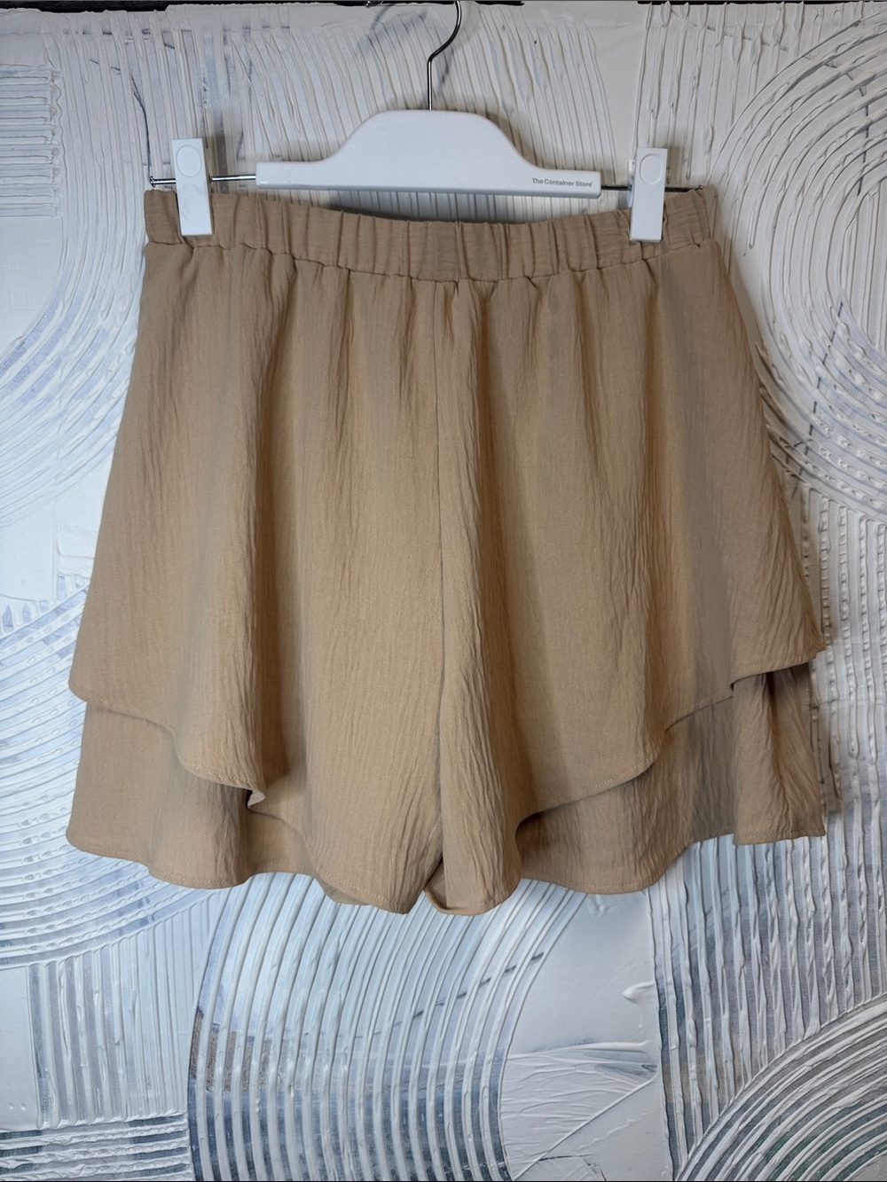 Unlisted Layered Flowy Shorts in Beige N0372